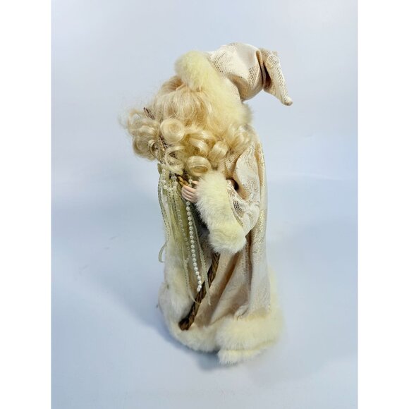 Tree Topper Christmas Santa Porcelain Face Figurine Statue Vintage | Lace Gold - Picture 10 of 15